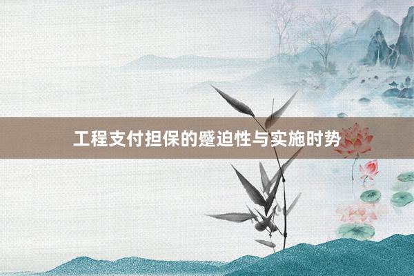 工程支付担保的蹙迫性与实施时势